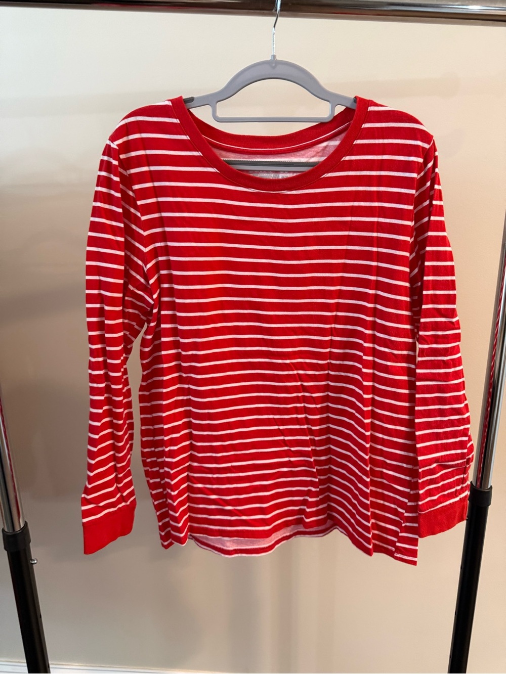 Kohl's Red and White Striped Long Sleeve Pajama Set